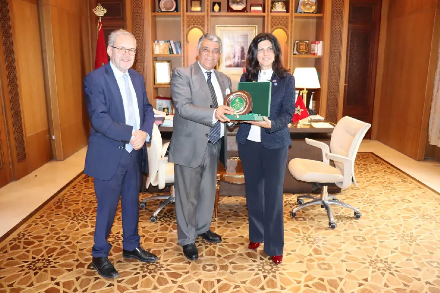صورة المديرة/الكاتبة للجنة الأوروبية من أجل الديمقراطية من خلال القانون في زيارة مجاملة لرئيس المحكمة الدستورية